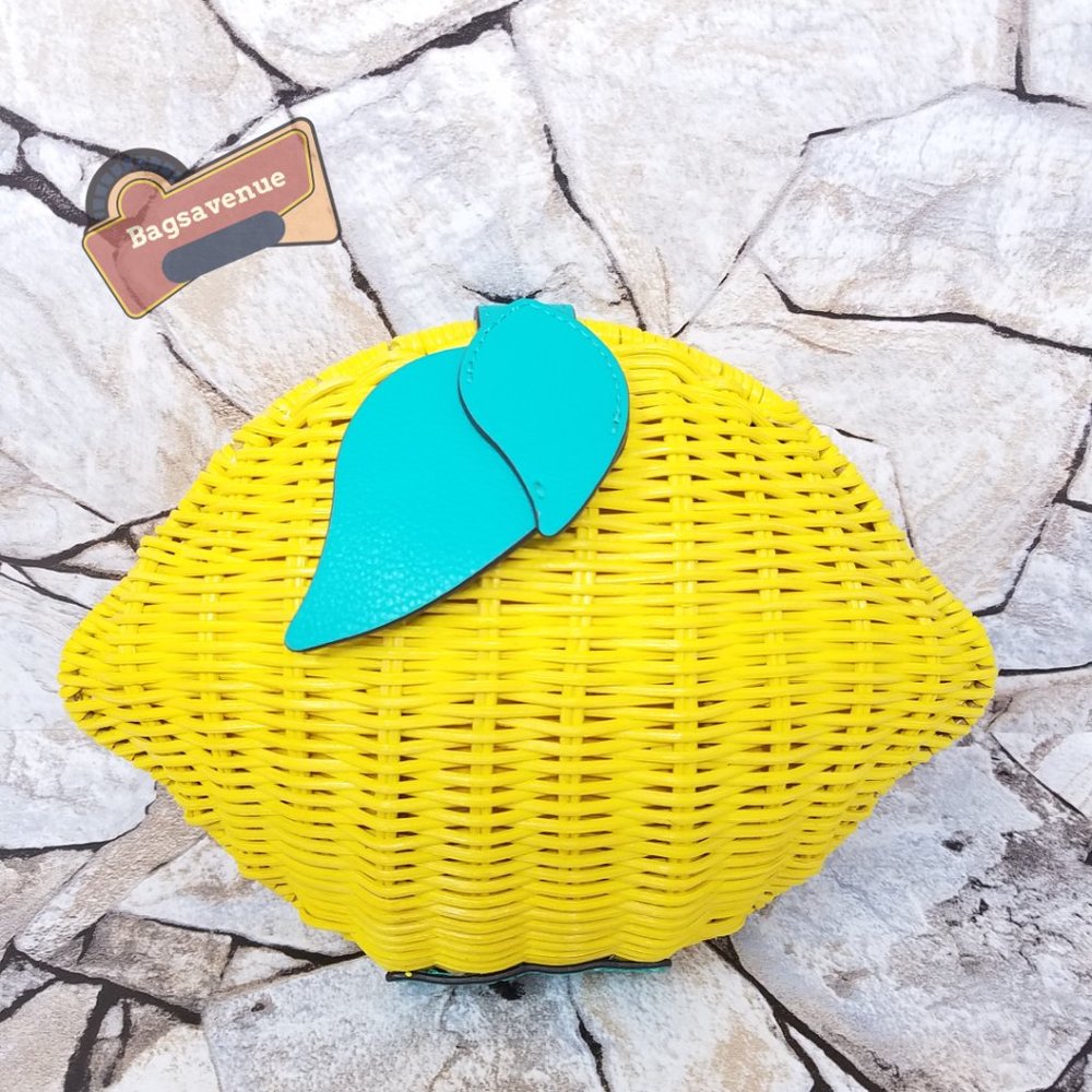 Lemon Crossbody Picnic Perfect Yellow Green Stem Chain  Kate Spade - Picture 9 of 10